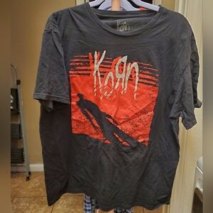 Korn Men's Black Short Sleeve Tee with Red Graphic